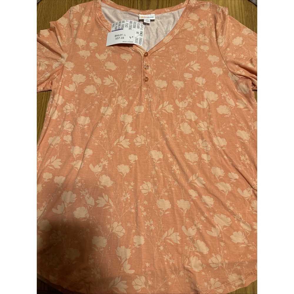 Lula Roe Peach Floral, Bailey Style, Large